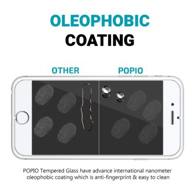 POPIO Military Grade Tempered Glass Compatible for iPhone 6 Plus / 6s Plus / 7 Plus / 8 Plus (Transparent) Full Screen Coverage (Except Edges), Pack of 4
