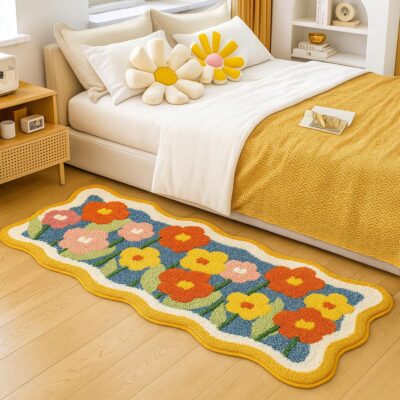Roseate Lily 2000 GSM Super Soft Anti-Skid Microfiber Runner – 50x120 cm (Yellow)