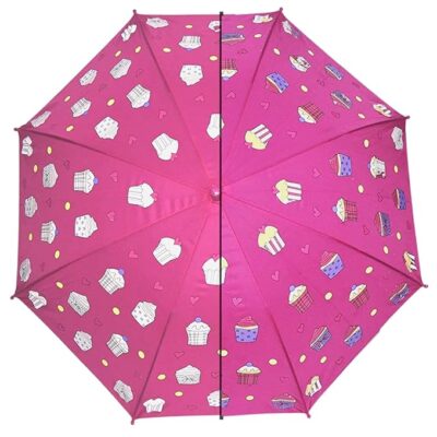 Colour Changing Magic Kids Umbrella – Automatic Cartoon Print, Windproof & 1-Fold