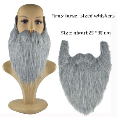 CLUB BOLLYWOOD Long False Beard Costume Accessories Festive Props Holiday Mustaches Gray | Wigs & Facial Hair|1 Long Beard