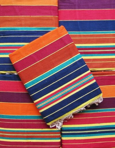 Striped Carpet (Multicolor, Cotton, 89 X 55 Inches), Large Rectangle