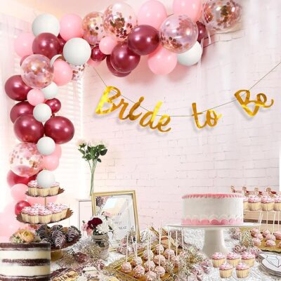 Party Props Bride to Be Decoration Set Combo - 41 Pcs Bridal Shower Decorations | Balloons for Bachelorette Party | Bridal Decoration Items | Bride to be Party Decoration Pack (Cardstock)