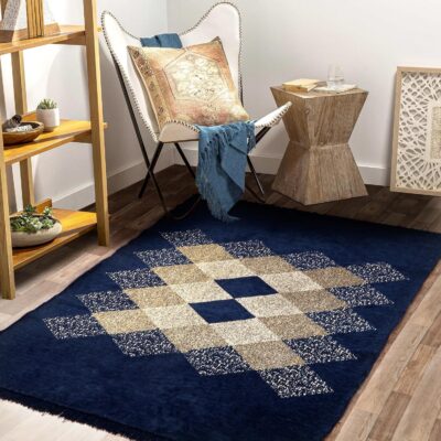 BSB HOME Superfine Chenille Velvet Carpet – 4x6 ft, Blue
