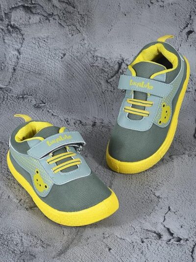 Liberty Lucy & Luke BASTIAN-2E Slip-on Casual Shoes for Kids with PVC Sole | Canvas Upper Sneakers | Quick-Wear Velcro Closure | Stylish, Lightweight & Comfortable Footbed