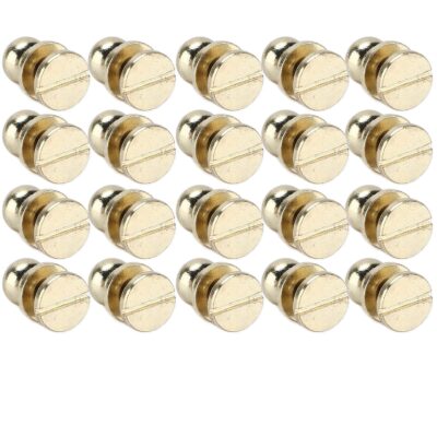 Shanrya 20 Sets Brass Rivets Stud Screws (10x8mm) – Durable Fasteners for DIY & Luggage Hardware