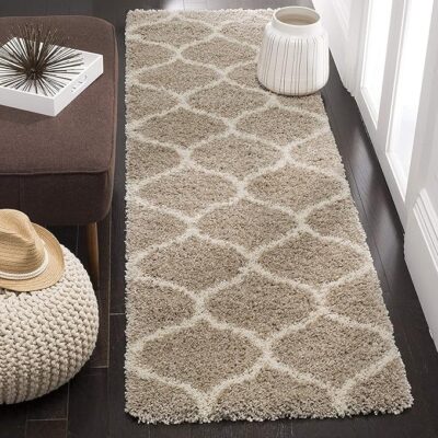 Modern Anti Slip Ultra Soft Shaggy Carpet (2 - Inch Thickness) for Living Room, Bedroom, Guest Room (2x3 Feet, Beige Ivory)