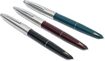 PENMAN HERO PEN ORIGINAL CLASSIC FOUNTAIN PEN(Model Number 329)-Iridium Nib, Steel Cap(Black,Green,Maroon Colours)==Pack Of Three -Students &Office Gift