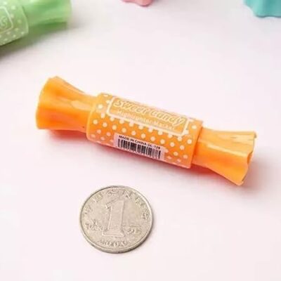 MAKE A WISH Toffee shape highlighter Quirky Pastel Candy Theme Double Tip Highlighters|Set Of 6 Double Sided Pens Gifts For Stationery Hoarders & Kids|Party Return Gifts For Girls-Assorted