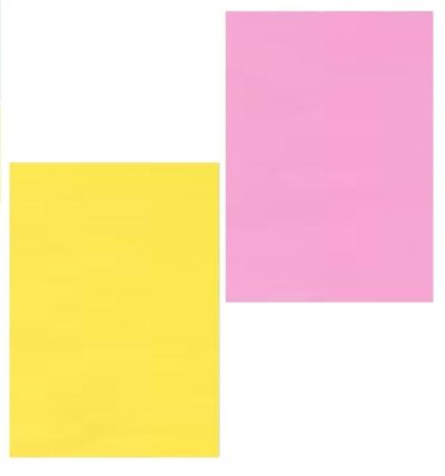 FIRST CLICK® Chart Paper Sheets, 70 x 55 cm, 5 Yellow & 5 Pink Colour, 180 GSM, Pack of 10, for Art and Craft Projects Yellow, Pink Color One side smooth one side Ruff.