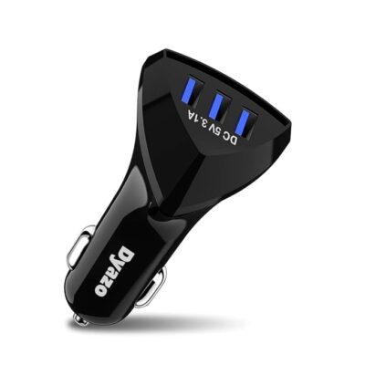 Dyazo 12 W 3 Port USB Car Charger Adapter with Smart ic Compatible for Oppo, Vivo, Redmi, iPhone, Samsung and All Other Smart Mobile Phones