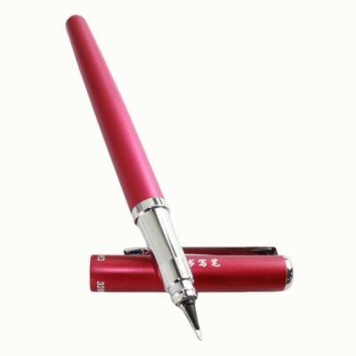 Hero Pen 3266 Original All Rounder Metal Body Fountain Pen, Smooth 360 Degree Angle Nib, Fixed Converter, Chrome Trims with Gift Box. (Pink)