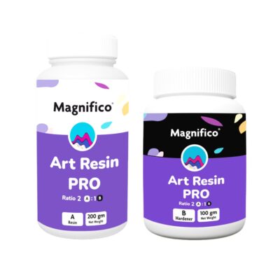 MAGNIFICO Art Resin Pro 300 Gram (2:1) Clear UV-Resistant Epoxy Resin Art Kit,Smooth Finish,Easy to Use with Self-Leveling, Suitable for Jewellery, Keychain & Artwork
