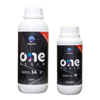Magnifico One Resin - 1.2 KG (3:1) Clear UV-Resistant Epoxy Resin Art Kit, Smooth Finish, Easy to Use with Self-Leveling.