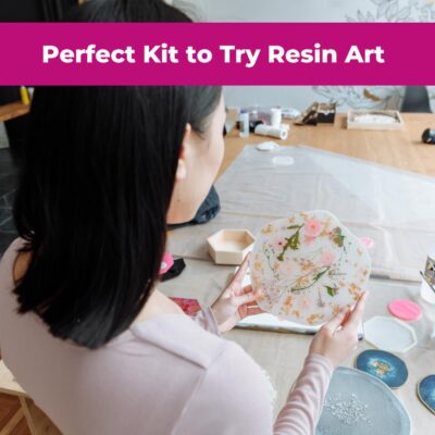 Oytra Resin Art Kit Coaster Set Craft Materials with Silicone Mould Epoxy Liquid DIY Casting Tools for Beginners Perfect Gifts for Artist Professionals (4 Inch Coaster Kit)