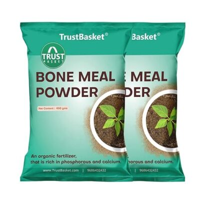 Trust Basket Bone Meal Fertilizer for Plants, 900 gm, Phosphorus and Calcium Rich | Fertilizer for Plants Home Garden | Steamed Bone Meal | Rich in | Natural Plant Fertilizer| 450 Grams (Set of 2)