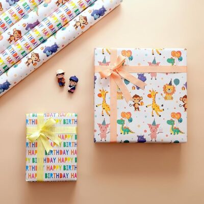 Pink Paper Co. Reversible Gift wrapper sheets wrapping paper Size 19" x 28" (Pack of 6)
