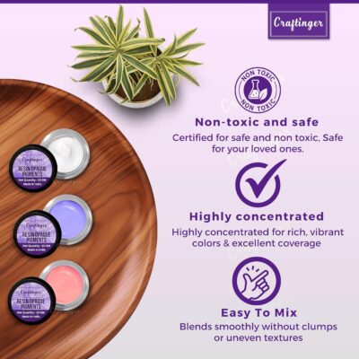 Craftinger Resin Opaque Pigment Set – 7 Must-Have Shades (10g Each) Color Pigments for Epoxy Resin, Art & Craft | Non-Toxic, Vibrant & Easy to Use