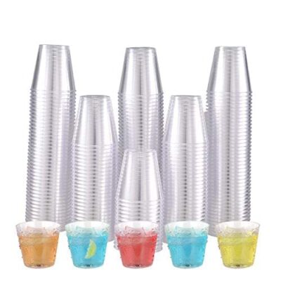 LUDALY 2 Oz Neon Shot Glasses Pack of 30 (Clear)