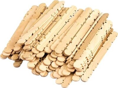 Levin Natural Wooden Craft Sticks - Jumbo Ice Pop Treat Sticks, 50 Count, Rectangular, Ideal for Crafters, Teachers and Students