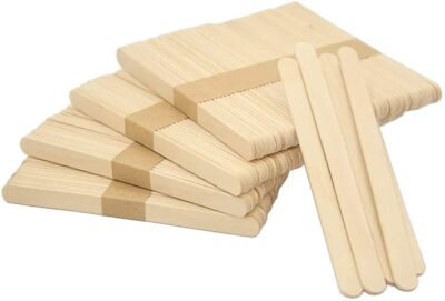 HushLush Disposable Wooden Craft Stick Premium Natural Wooden Piece Ice Cream Sticks, Popsicle Making| Kids' DIY Crafts, Hobby Projects, Popsicle Sticks Eco-Friendly (4.5 INCH Pack of 100)