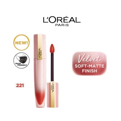 L'OREAL PARIS High-Glossy Chiffon Signature Liquid Lipstick - 221 I Reach Out, 7 Ml