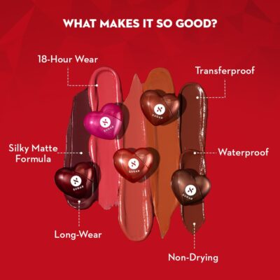 SUGAR Cosmetics LA LA Love Matte Liquid Lipstick | Lasts 18Hrs | Transferproof & Waterproof - 03 Berry Bliss