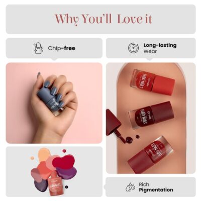 MARS EURO Nail Lacquer | Glossy Gel Finish | Rich Pigmentation | Chip Free | Quick Drying Formula | Long Lasting Nail Polish for Women | (6.0 ml) (Shade-62)