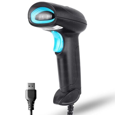 Helett HT410 Barcode and QR 2D &1D Wired Handheld Indicator with Induction scanning and Suffix Settings 2D Camera Barcode Scanner