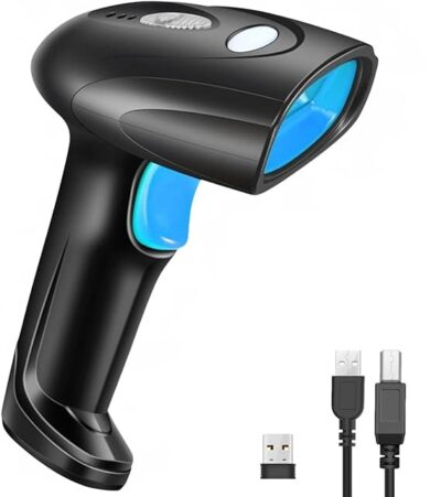 AVIER® Bluetooth Wireless 2.4GHz 2D & 1D Barcode Scanner (QR Code & Barcode) Wired & WirelessConnectivity | Induction Scanning with Built-in Illumination Light (1-Year Warranty) (U4 Bluetooth)