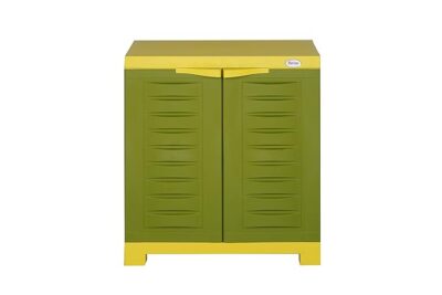 Supreme Furniture Fusion 01 Multipurpose, Waterproof with 2 Doors & Adjustable 1 Shelf Cupboard/Almirah/Cabinet for Home, Living Room and Kids (Small Size, Mehandi Green/Lemon Yellow) (DIY)