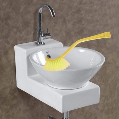ALOUD CREATIONS 3 Pc Washbasin Cleaning Brush | Mini Sink Cleaner for Kitchen | Small Handy Scrubber for Basin Cleaning | Multifunctional Sink Brush | Multicolour Virgin Plastic