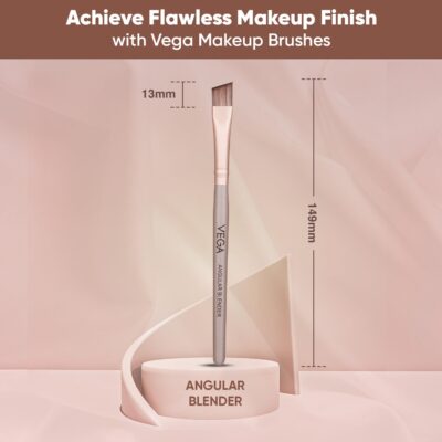 Vega Angular Blender for Eye Liner with Wooden Handle Make-Up Brush, Angular Brush for Eyebrow Shape & Eye Shadow, (MBN-07)