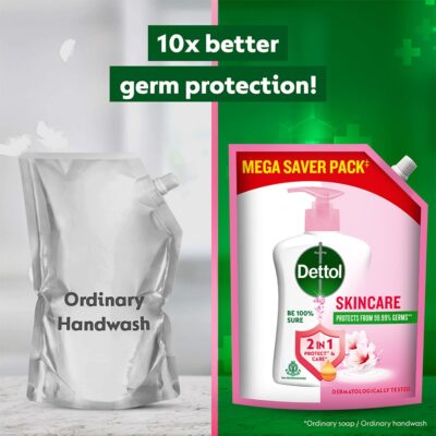Dettol Liquid Handwash Refill – Skincare Hand Wash- 1350ml | pH Balanced | 10x Better Germ Protection