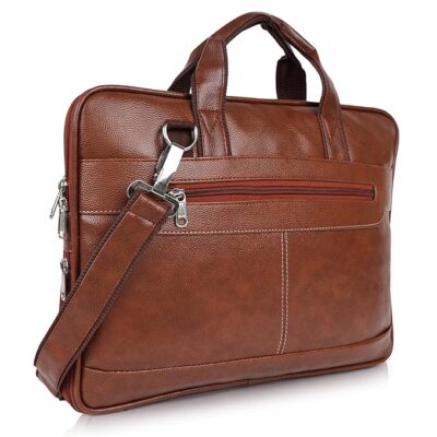 Martucci Laptop Messenger Bag - Laptop Bag for Men, PU Leather Expandable, Multiple Organisers,Detachable Unisex Formal/Casual/Office Use Hand Bag,Supports Laptop Upto 15.6 inches (Tan)