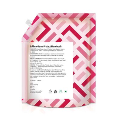 Solimo Germ-Protect Handwash Liquid, Refreshing Rose, 1500 ml