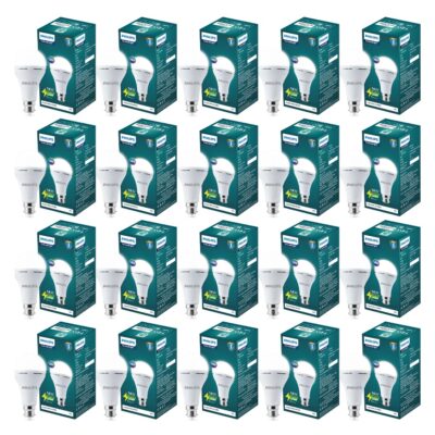 Philips 14W Emergency LED Bulb | Stellar Bright B22 Inverter LED Bulb for Power Cuts | Crystal White, Pack of 20