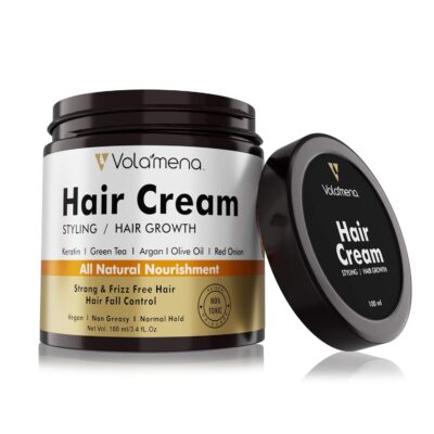 Volamena Onion & Argan Oil Hair Cream for Hair Growth & Fall Control – Nourishing Formula for Men & Women, 120 ml – Strengthens, Revitalizes, and Restores Shine