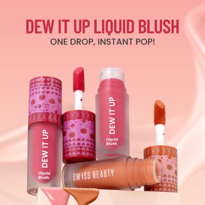 Swiss Beauty Dew It Up Liquid Blush | Dewy Finish| High Colour Payoff | Hydrating | With Vitamin E & C | Shade- 3. Dusty Pink, 4ml