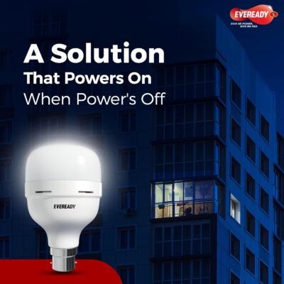 Eveready 30W Emergency Inverter LED Bulb, Cool Day Light (6500K), Rechargeable Bulb with 3 Hours Backup, Ideal for Powercuts, Energy Efficient, B22 Base, Pack of 2