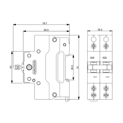 Anchor by Panasonic 98084 UNO Series 63 Ampere Dual Pole Change Over Switch Circuit Breaker Safe Reliable Protection