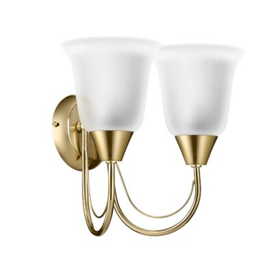 wipro BeuHome Double Wall Light BW05 | Premium Indoor Decorative Light with Frosted Glass | Contemporary Sleek Design | Surface Mounted Classic Wall Light | E27 (2H, Brush Bronze)