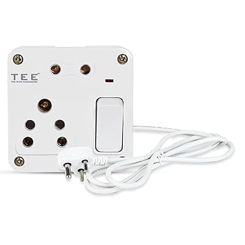 Small Combined Box 6A (1+2) with Universal Socket, Master Switch, LED Indicator | MCB Option | 240V Power Utility Box with Wire | 6 Month Warranty (Combined Box 1+2_4m)