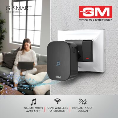 GM G-Smart Video Doorbell I Video Door Phone I Home Security Camera & Door Bell I Smart WiFi I Full HD Video 1080P I AI Human Detection 1Y Warranty