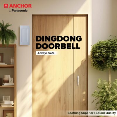 Anchor by Panasonic Capton Ding Dong Doorbell | Calling Bell for Home | Door Bell for Office, School (8272)