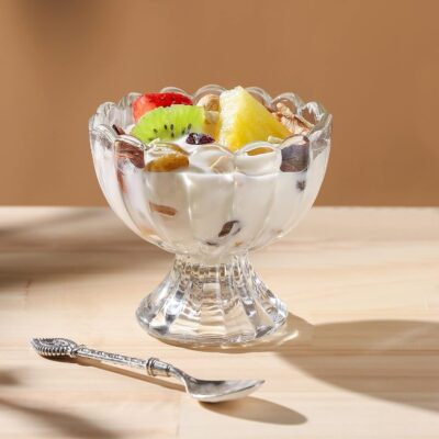 bellemax 200 ML Ice Cream Glasses Cups Dishes for Desserts, Milkshake,Fruit and Pudding Glass Serving Bowls, Perfect for Home, Restaurants and Parties Dishwasher Safe (Set of 6) (BM-06)