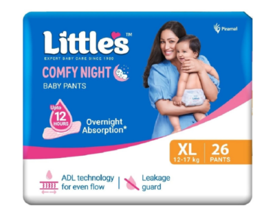 Little's DreamGuard Overnight Baby Pants Diapers with 12-Hour Dry Protection - XL (26 Count)