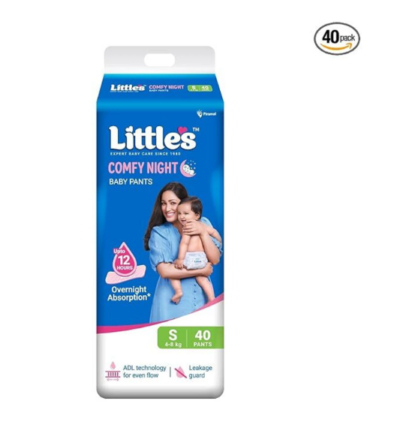 Little's CozyNight Baby Pants with Long-Lasting Dry Protection - Small (40 Count)
