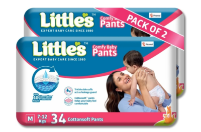 Little's FlexiCare Baby Pants with 10-Hour Dry Protection - Medium (34 Count)