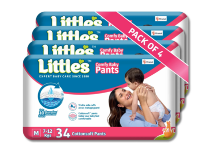 Little's Comfy Baby Diaper Pants, XXL (66 Pieces) – 12 Hours Absorption Protection with Wetness Indicator