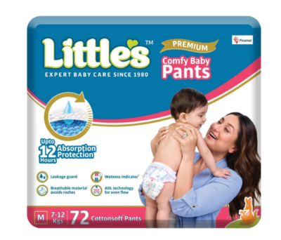 Little's Baby Diaper Pants Medium Size – Soft Comfort & Dry Protection (72 Pieces)